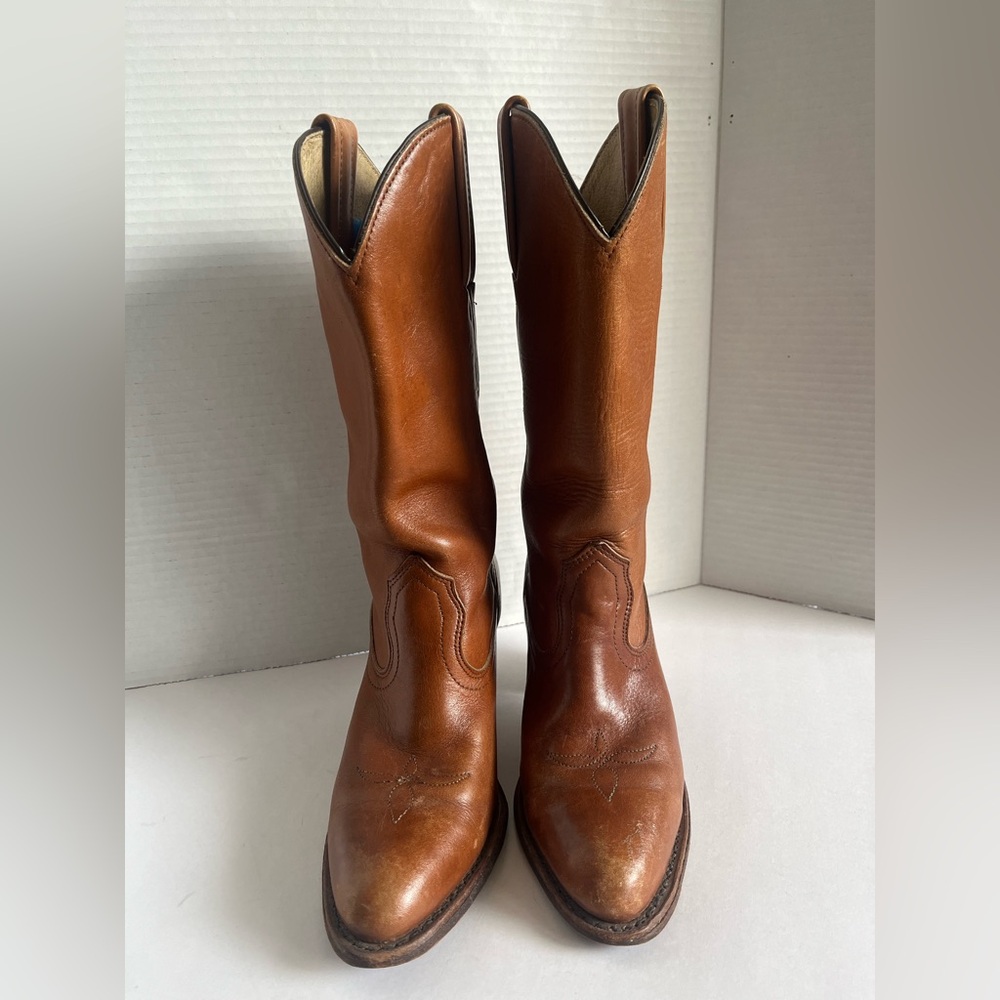 Vintage Frye Boots Genuine Leather Pull-on Western Boots Brown Women’s US 8